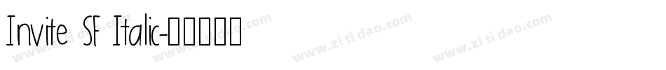 Invite SF Italic字体转换